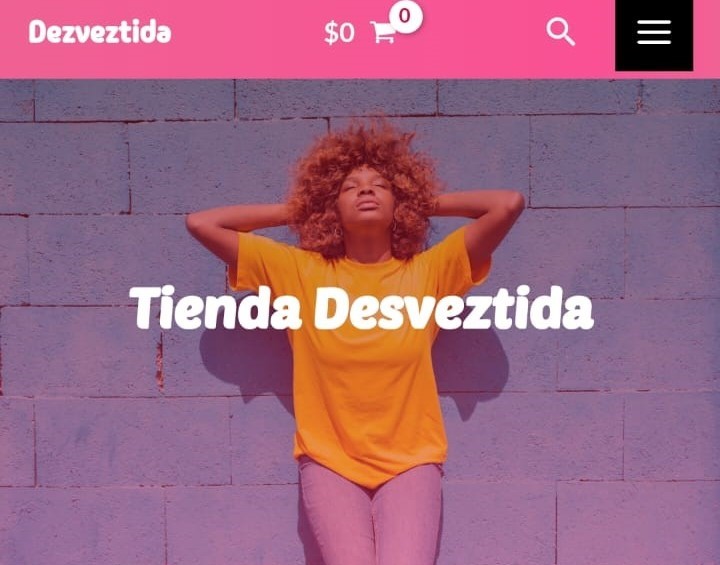 Imagen de Tienda en Linea dezveztida.com .. Creada en andresdiazvalencia.com