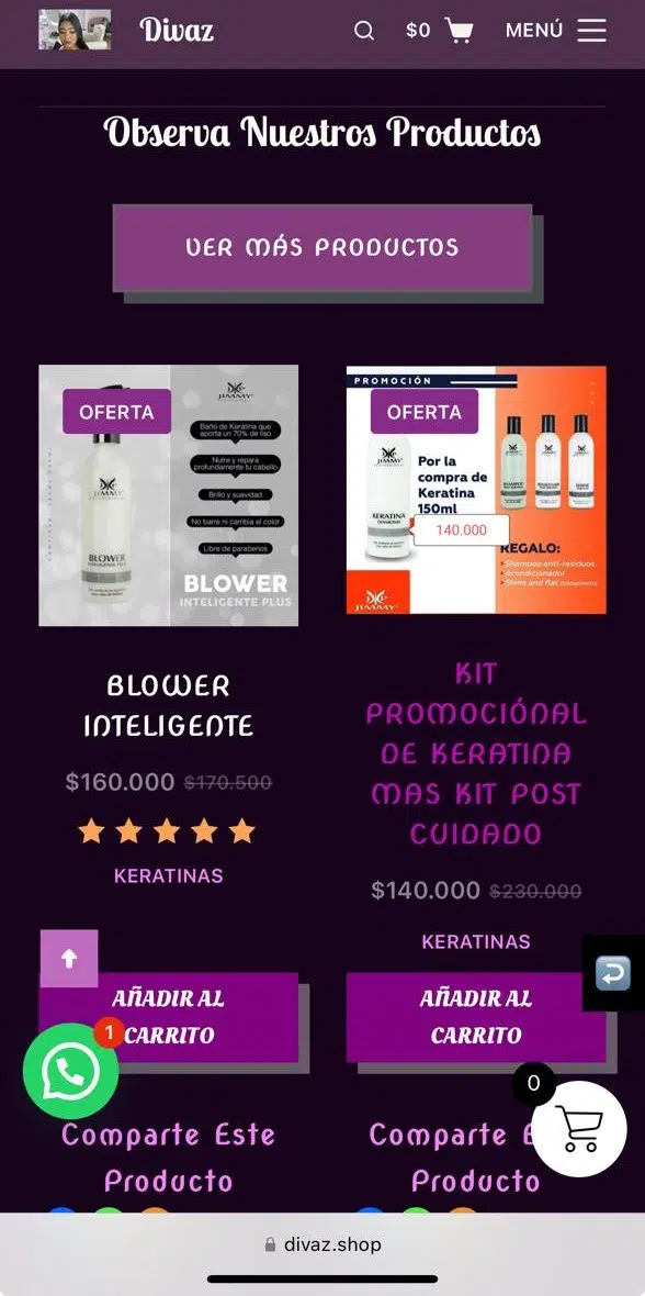 Página web empresarial .. tienda en línea .. creada por andresdiazvalencia.com